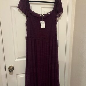 Elegant Purple Midi Dress